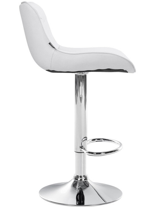 Barová stolička Vonore umelá koža chróm, biela