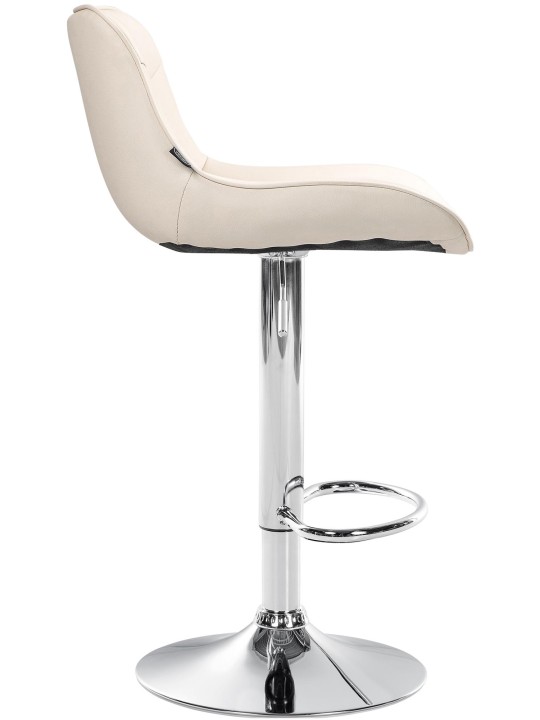 Barová stolička Vonore umelá koža chróm, krémová