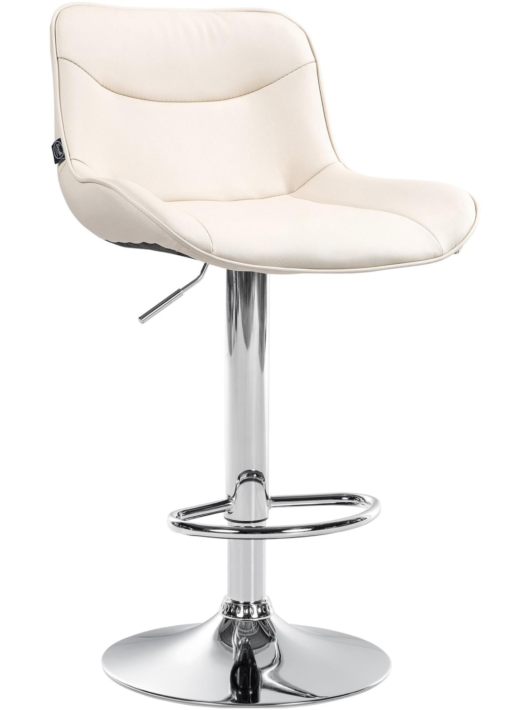 Barová stolička Vonore umelá koža chróm, krémová