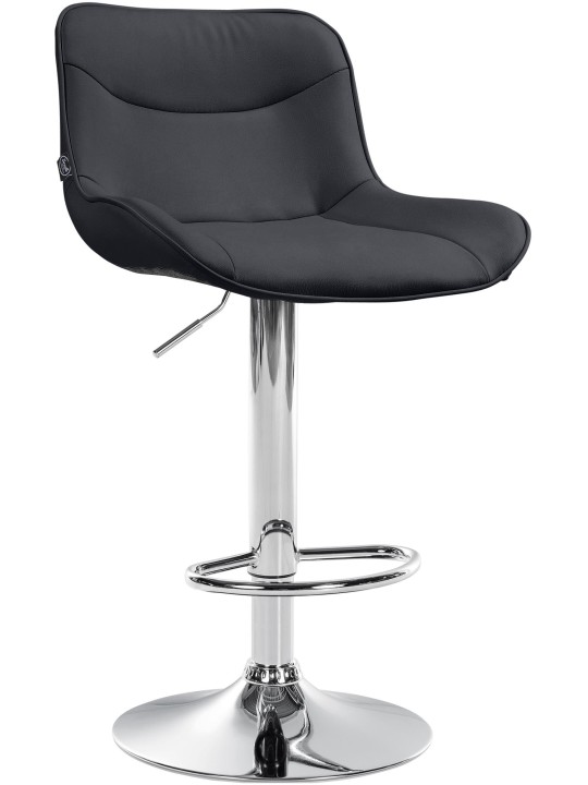 Barová stolička Vonore umelá koža chróm, čierna