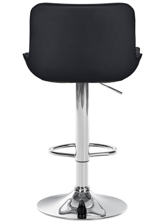 Barová stolička Vonore umelá koža chróm, čierna