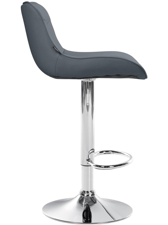 Barová stolička Vonore umelá koža chróm, sivá