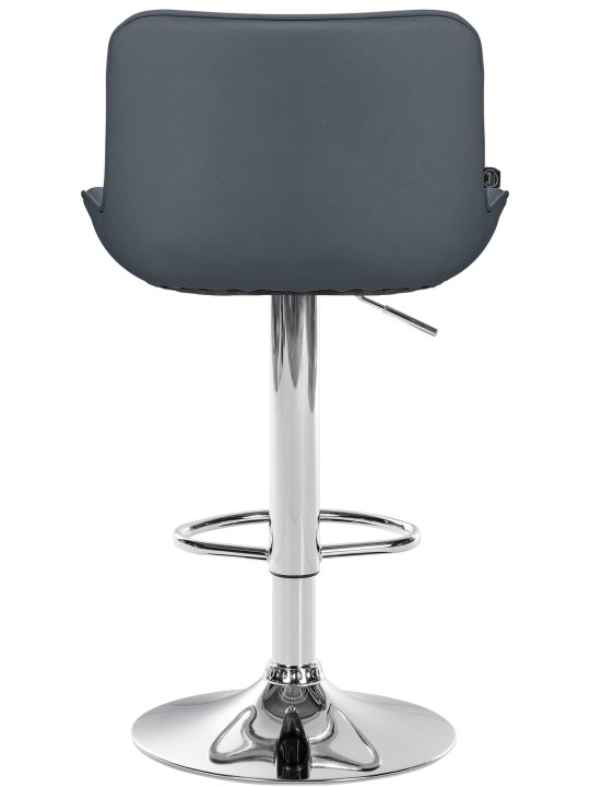 Barová stolička Vonore umelá koža chróm, sivá
