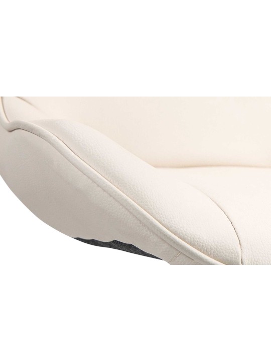 Barová stolička Vonore imitácia kože, krémová