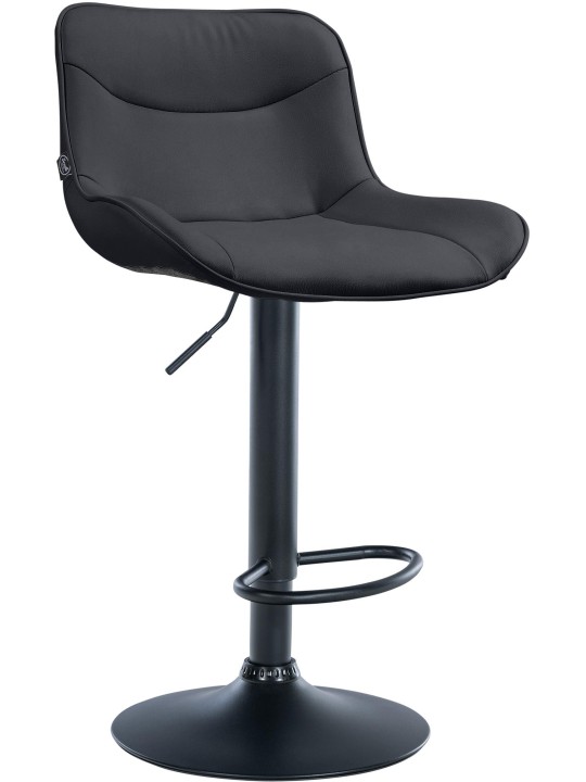 Barová stolička Vonore imitácia kože, čierna