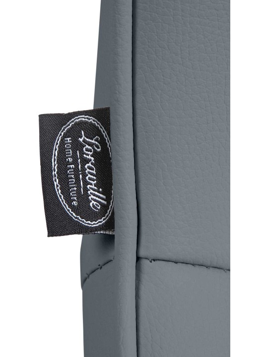 Barová stolička Vonore imitácia kože, sivá