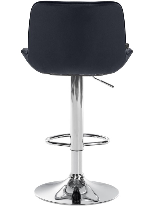 Barová stolička Vonore velvet chrome, čierna