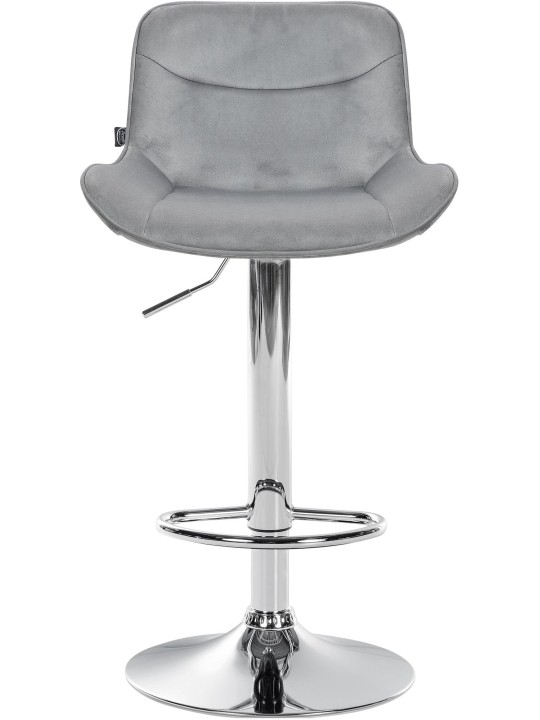 Barová stolička Vonore velvet chrome, sivá