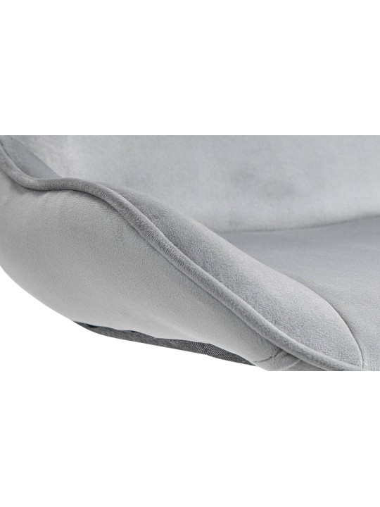 Barová stolička Vonore velvet chrome, sivá