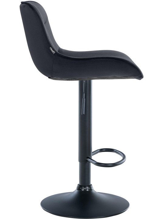 Barová stolička Vonore velvet, čierna