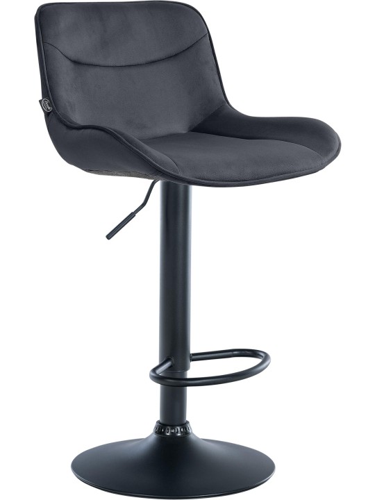 Barová stolička Vonore velvet, čierna
