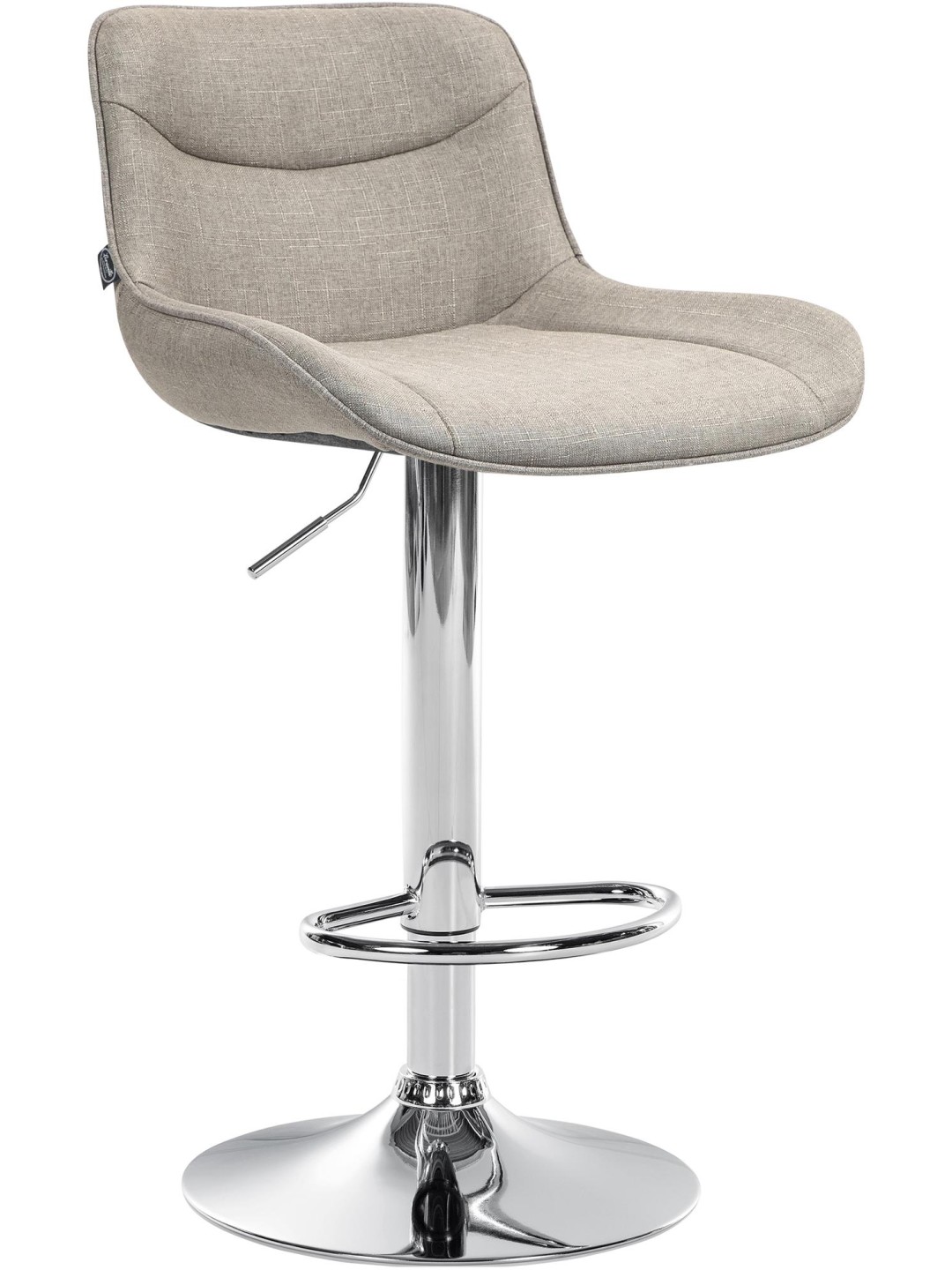 Barová stolička Vonore látka chróm, šedohnedá
