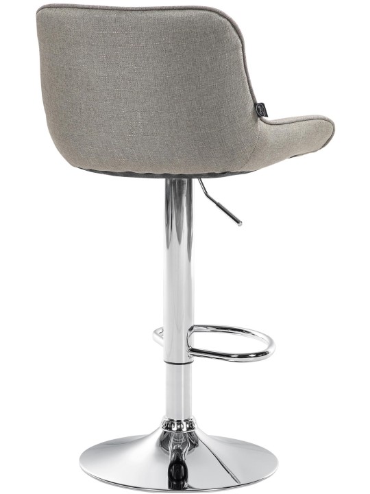 Barová stolička Vonore látka chróm, šedohnedá