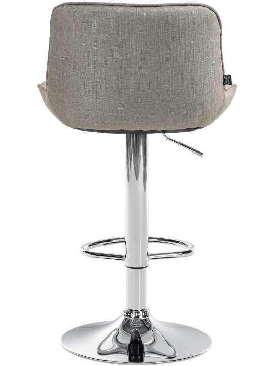 Barová stolička Vonore látka chróm, šedohnedá