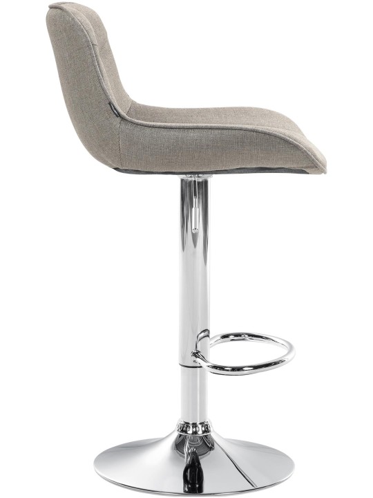 Barová stolička Vonore látka chróm, šedohnedá