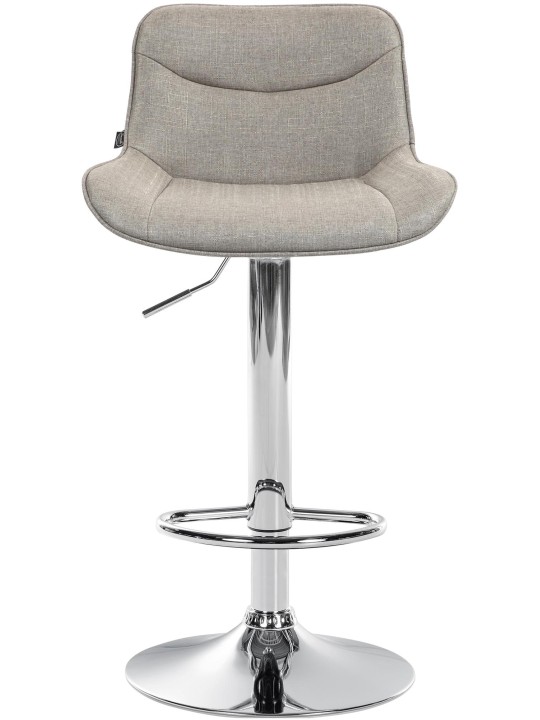 Barová stolička Vonore látka chróm, šedohnedá