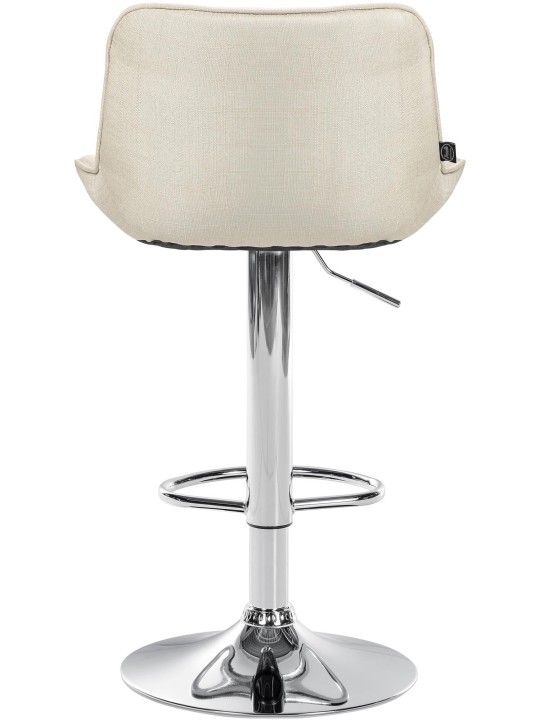 Barová stolička Vonore látka chróm, krémová