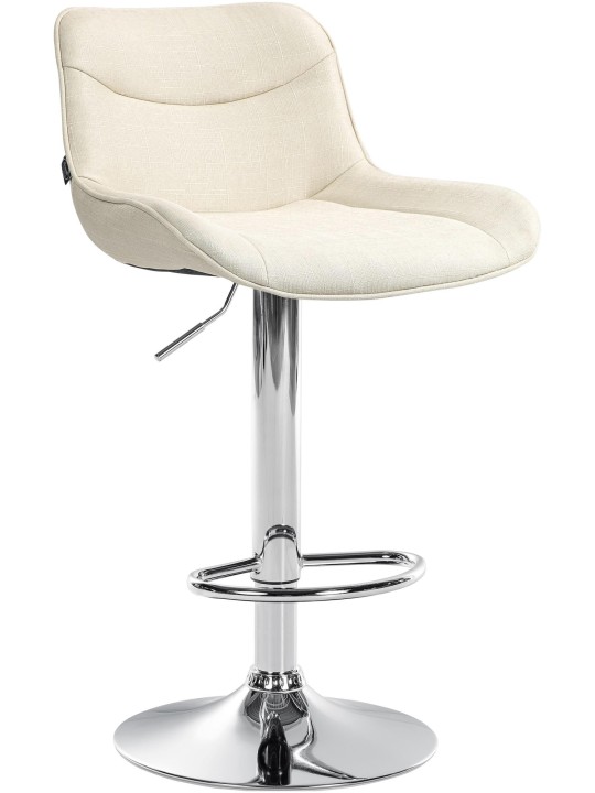 Barová stolička Vonore látka chróm, krémová