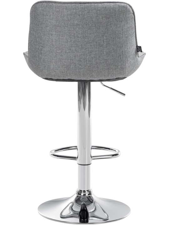 Barová stolička Vonore látka chróm, sivá