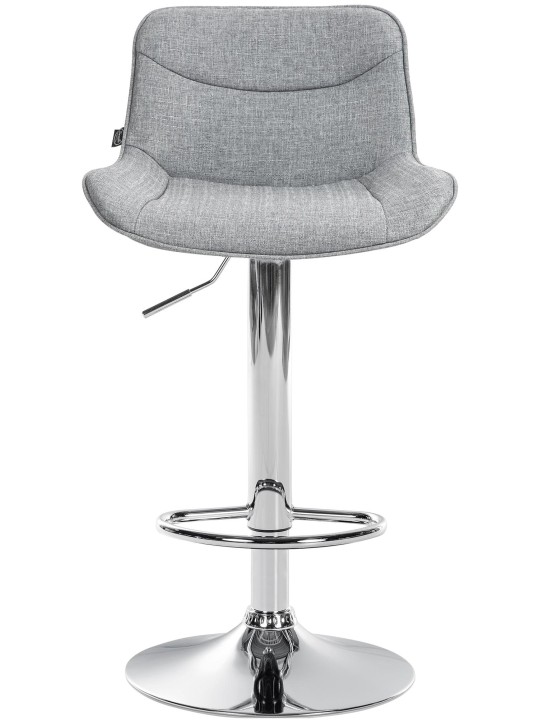Barová stolička Vonore látka chróm, sivá