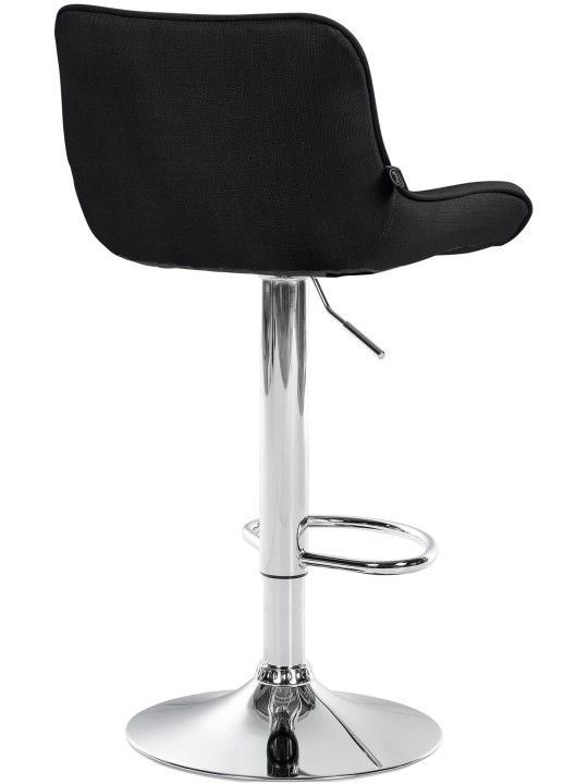 Barová stolička Vonore látka chróm, čierna