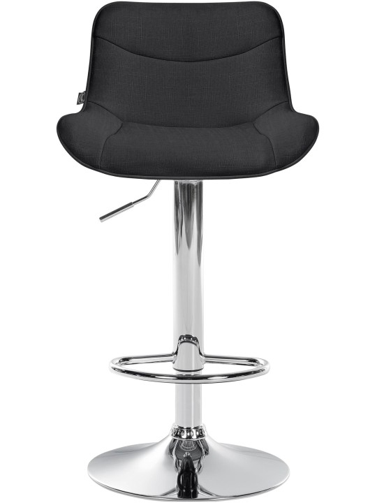Barová stolička Vonore látka chróm, čierna