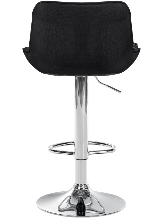 Barová stolička Vonore látka chróm, čierna