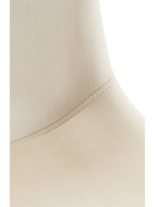 Zamatová jedálenská stolička Lewes, krémová