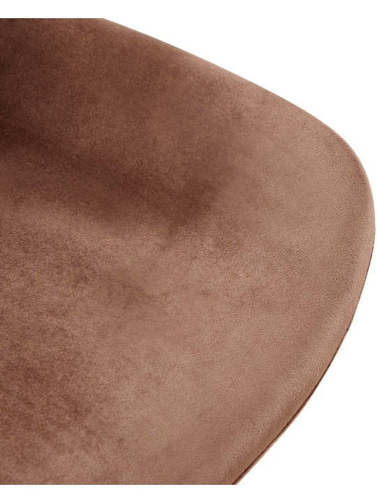 Zamatová jedálenská stolička Lewes, hnedá