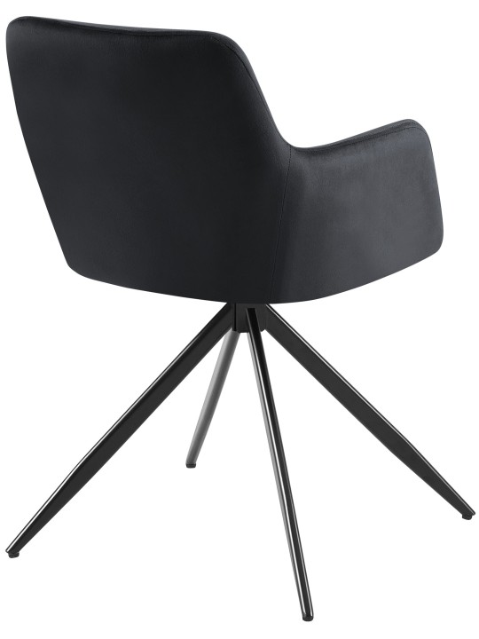 Zamatová jedálenská stolička Olema, čierna