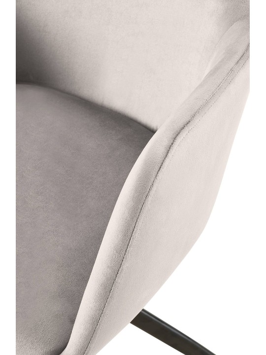 Zamatová jedálenská stolička Olema, sivá