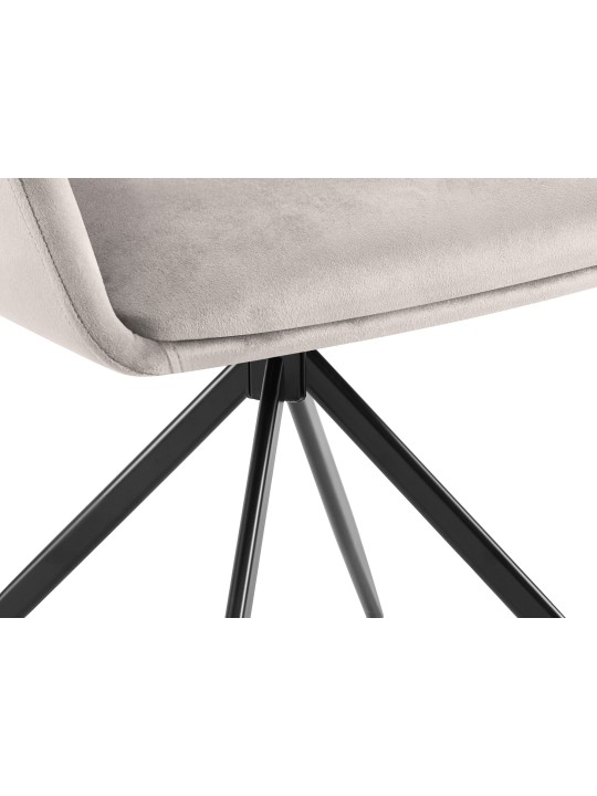 Zamatová jedálenská stolička Olema, sivá