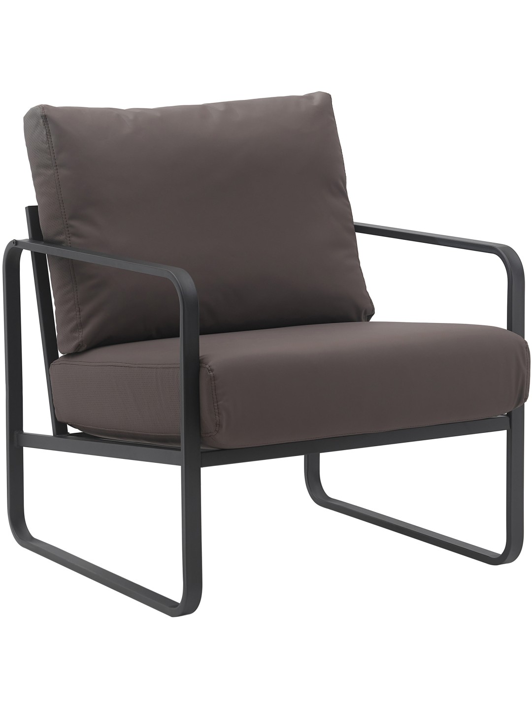 Lehátko Manea z umelej kože, hnedá