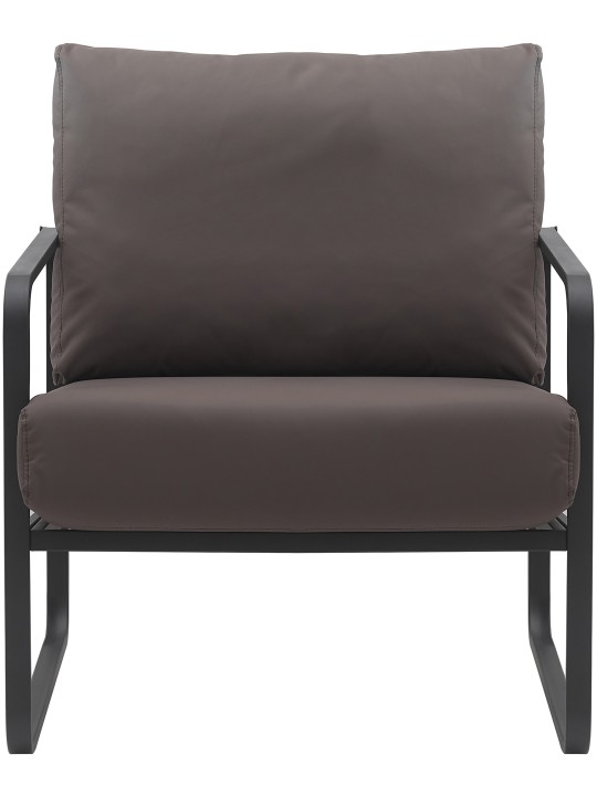 Lehátko Manea z umelej kože, hnedá