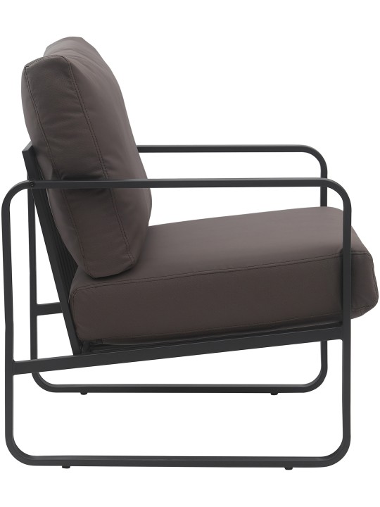 Lehátko Manea z umelej kože, hnedá