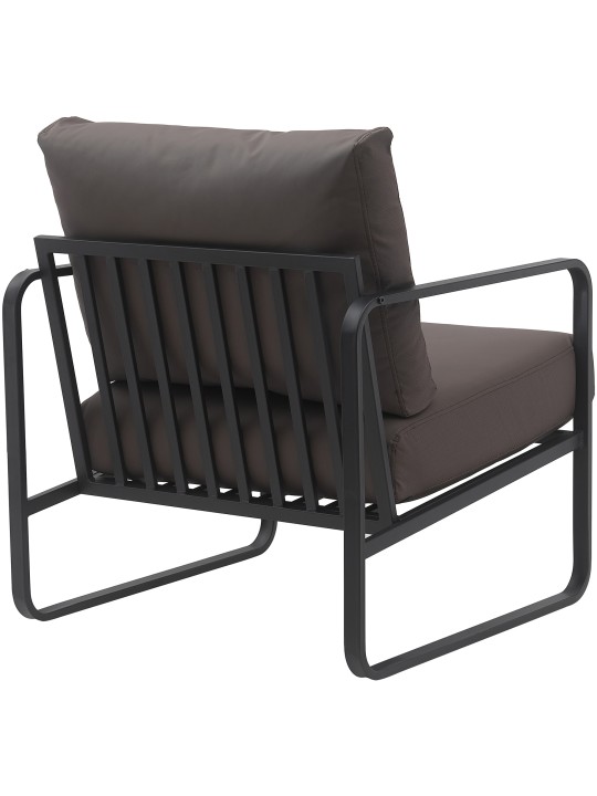 Lehátko Manea z umelej kože, hnedá