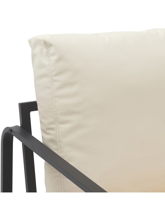 Lehátko Manea z umelej kože, krémová