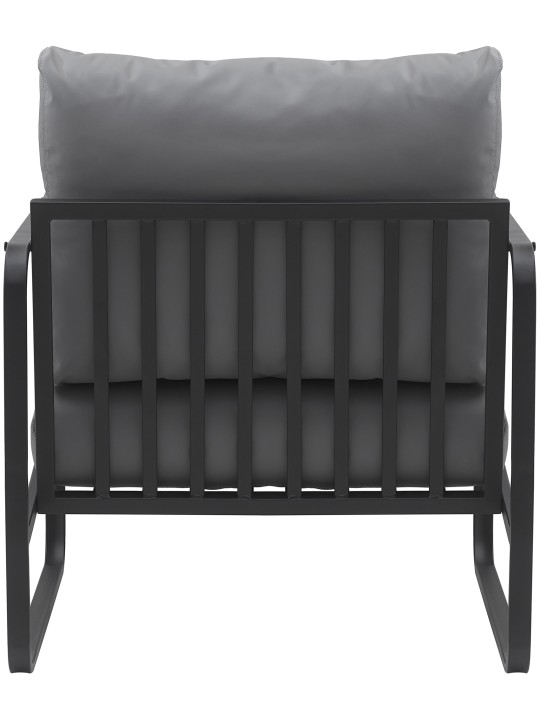 Lehátko Manea z umelej kože, sivá