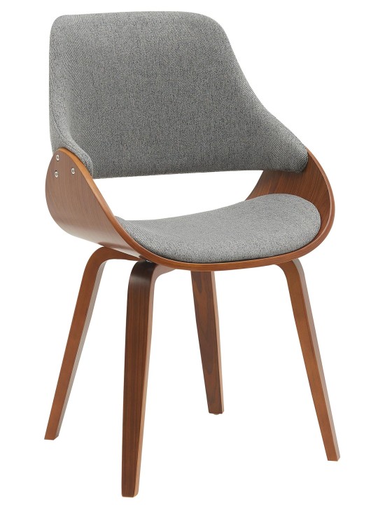 Jedálenská stolička Vangale látka, orech/tmavosivá