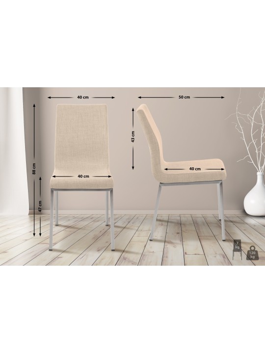 Jedálenská stolička Colmar FABRIC, krémová