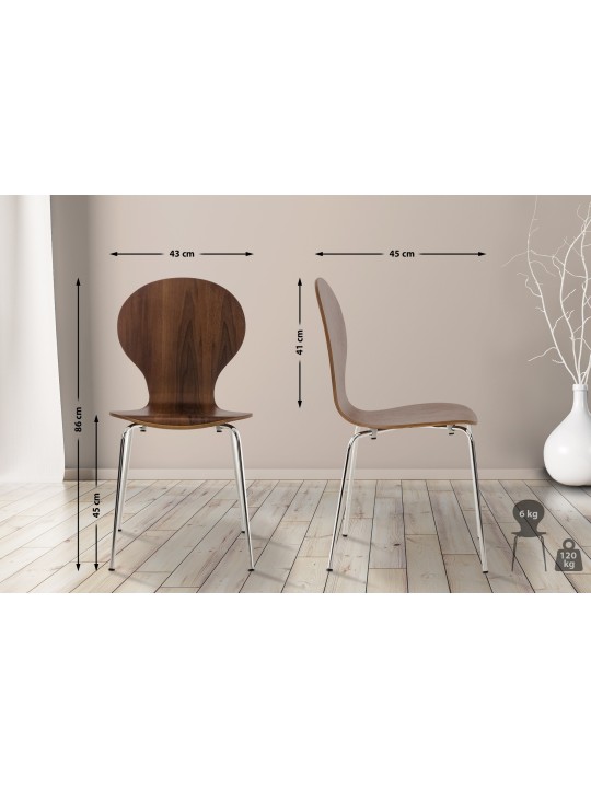 Sada 4 kresiel pre návštevníkov Diego, orech