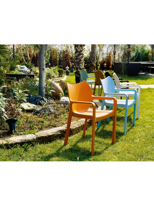 SET 2 stohovacích stoličiek DIVA, svetlosivá