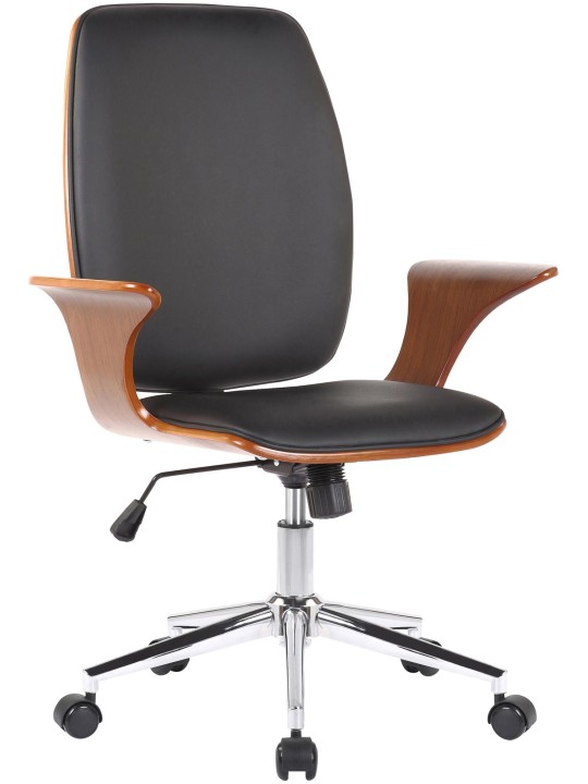 Kancelárske kreslo Burbank z umelej kože, orech/čierna