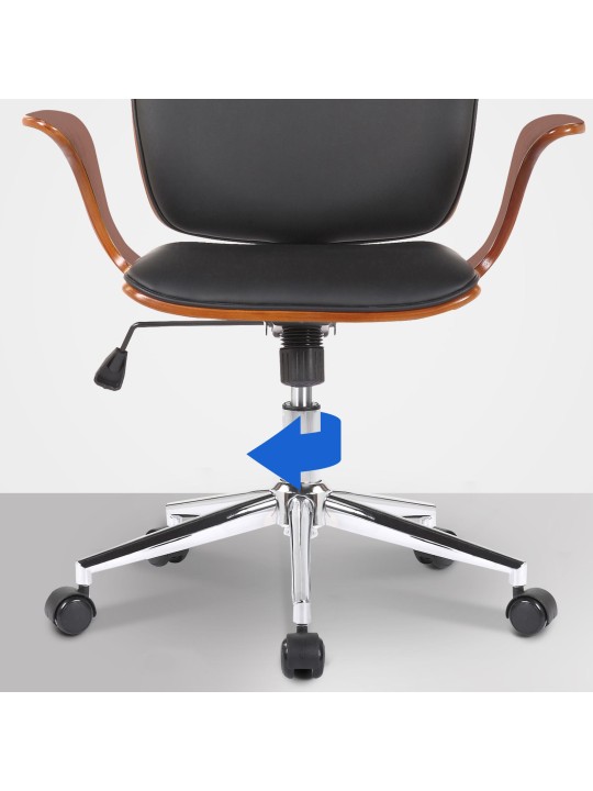 Kancelárske kreslo Burbank z umelej kože, orech/čierna