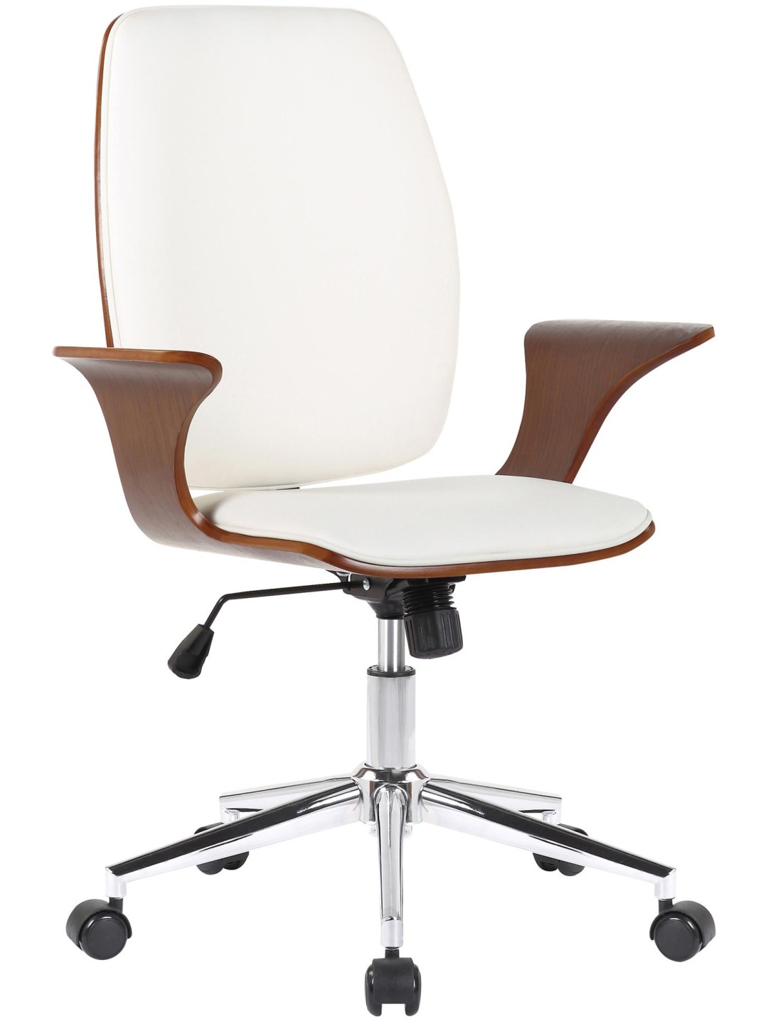 Kancelárske kreslo Burbank z umelej kože, orech/biela