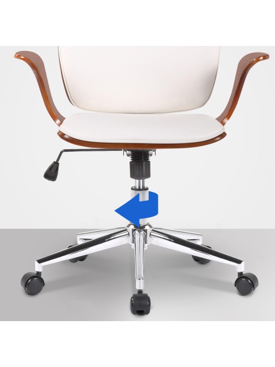 Kancelárske kreslo Burbank z umelej kože, orech/biela