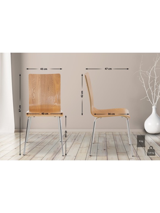 Sada 4 kresiel pre návštevníkov Pepe, dub