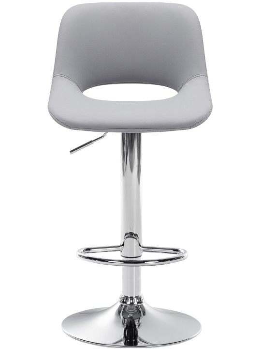 Sada 2 barových stoličiek Camden z umelej kože chróm, sivá