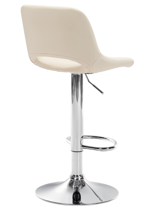 Sada 2 barových stoličiek Camden z umelej kože chróm, krémová