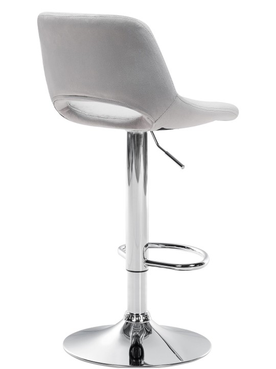 Sada 2 barových stoličiek Camden velvet chrome, svetlosivá